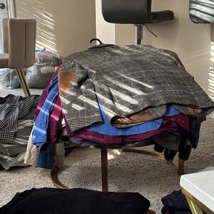 Jos. A. Bank Gray Plaid Blazer with Brown Accents sport jackets/blazer bundle